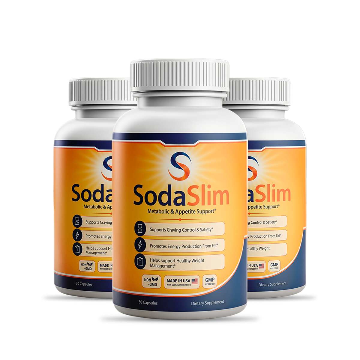 SodaSlim 3-Bottle Package — Metabolic & Appetite Support Supplement